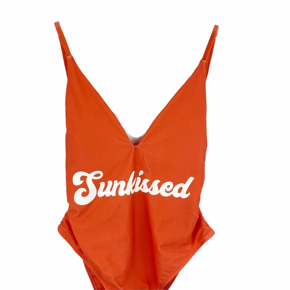 NEW SMYM MuMu Sunkissed One Piece Swimsuit Siesta Key Orange Plunge Size Small - Picture 6 of 16